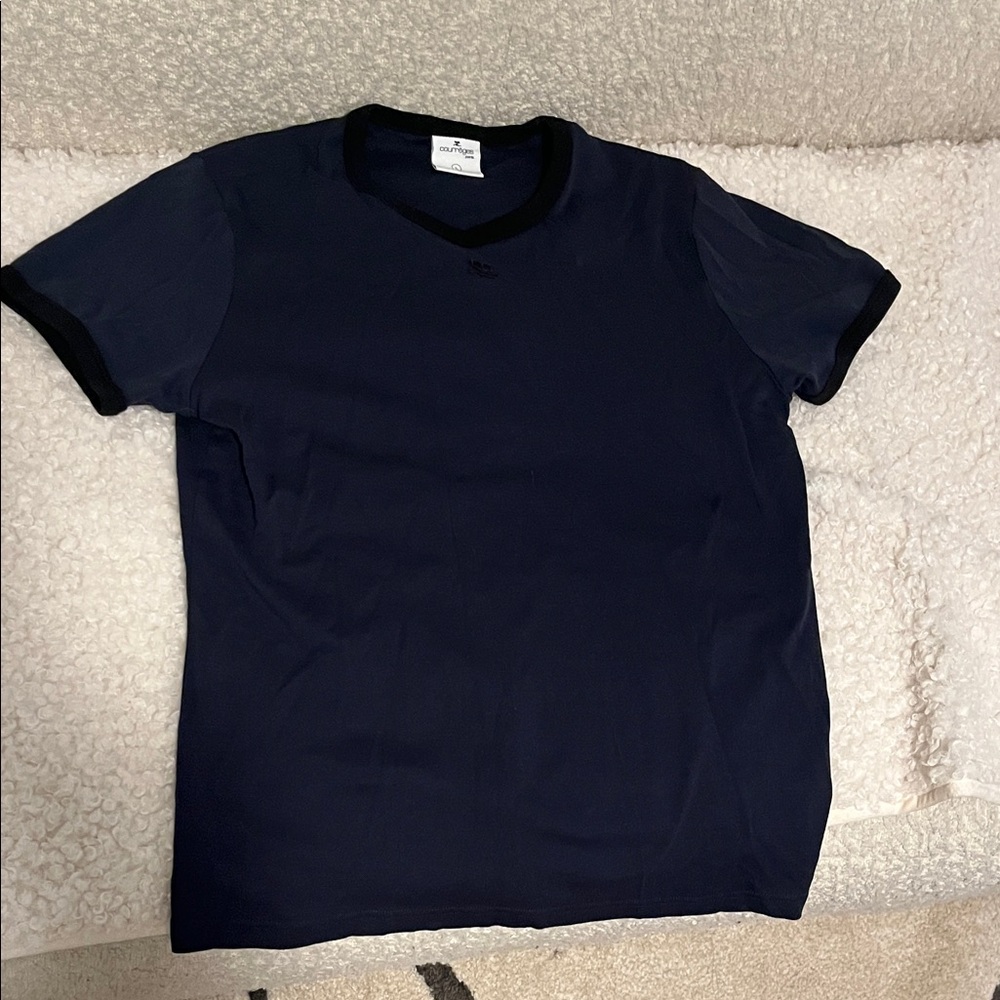 Classic Navy Short Sleeve Tee with Black Trim